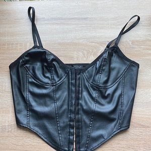 black, leather corset size xs from SHEIN